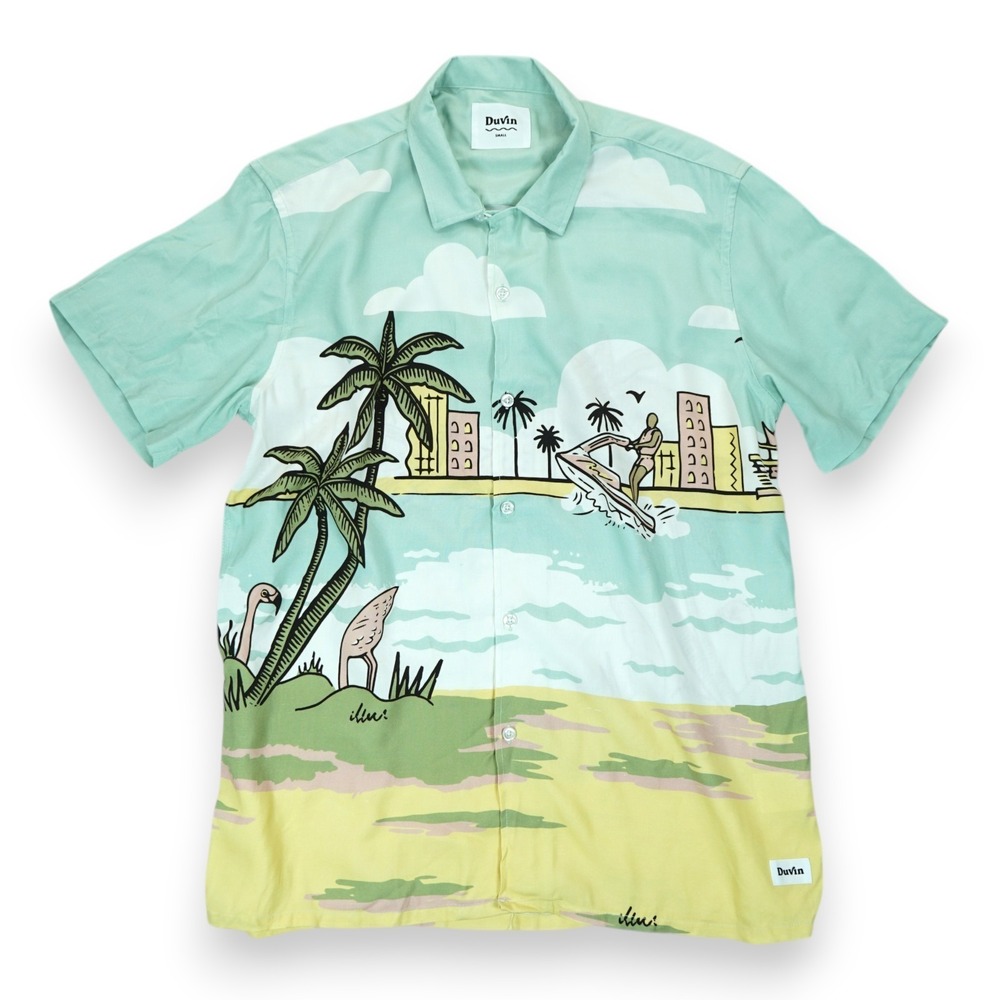 DUVIN Men's Aloha Shirt Small Hawaiian Shirt Short Sleeve Button Up